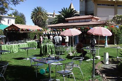 Garden restaurant of the Embassoira Hotel - Asmara Eritrea.