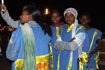 Students maintaining order - Bathi Meskerem Square Asmara Eritrea.