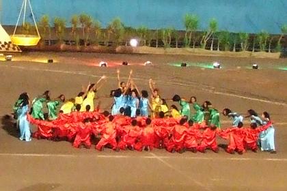 Show featuring the Eritrean flag - Bathi Meskerem Square Asmara Eritrea.