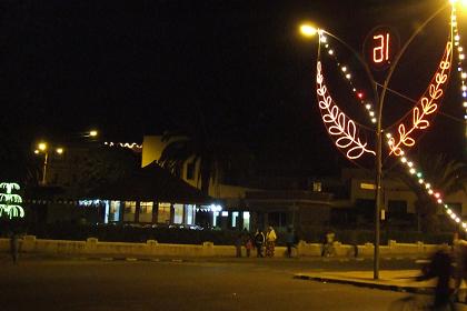 City Park by night - Semaetat Avenue Asmara Eritrea.