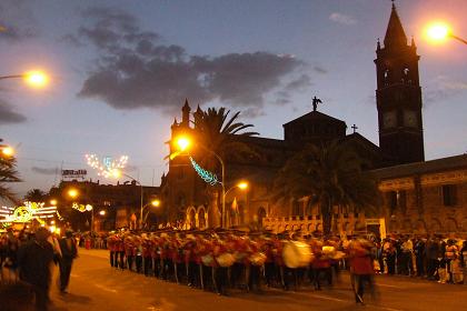 Military marching band - Harnet Avenue Asmara Eritrea.