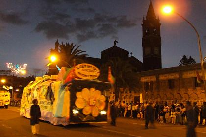 Decorated truck (Natsnet Textile) - Harnet Avenue Asmara Eritrea.