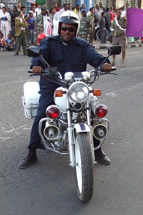 Police motorcycle - Asmara Eritrea.