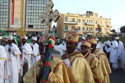 Representatives of the Eritrean Orthodox Church, carnival 16th Independence Day - Asmara Eritrea.
