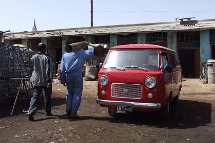 Old-timer Fiat - Medeber market Asmara Eritrea.