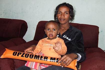 Rahwa and her one year old son - Asmara Eritrea.