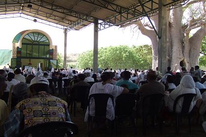 People attending a religious service - Festival of Mariam Dearit - Keren Eritrea.