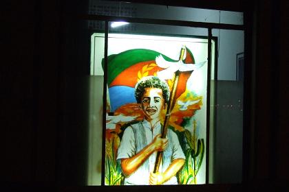 Illuminated shop window - Semaetat Avenue Asmara Eritrea.