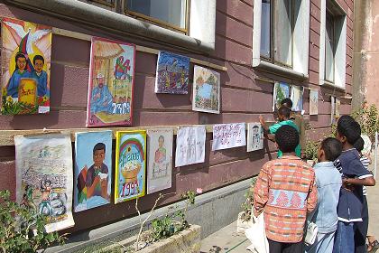Exhibition of children's art work - Ministry of Education Asmara Eritrea.