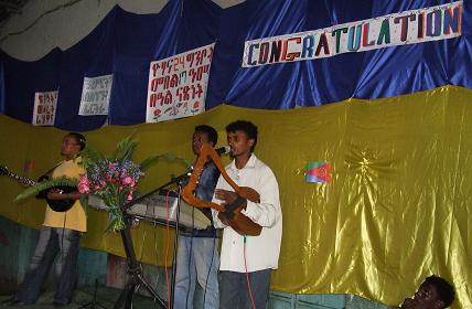 Community feast in the garage of Lilo Transport - Tiravolo Asmara Eritrea.