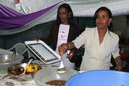 Community feast in the garage of Lilo Transport - Tiravolo Asmara Eritrea.