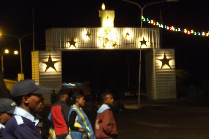 Decorated gate - Bathi Meskerem Square Asmara Eritrea.