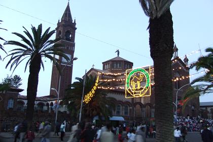 Asmarino's gathering on the main street - Harnet Avenue Asmara Eritrea.