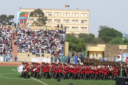 Marching band, ceremony of 17th Independence Day - Asmara Stadium.