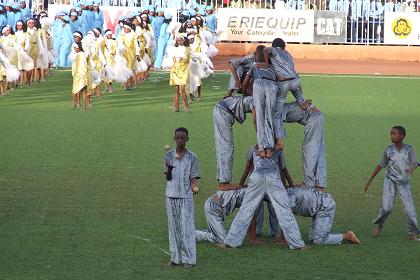 Acrobatics, ceremony of 17th Independence Day - Asmara Stadium.