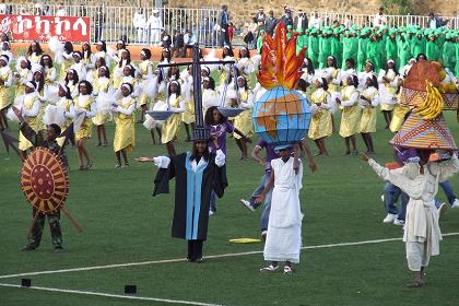 Show by students, ceremony of 17th Independence Day Asmara Stadium.