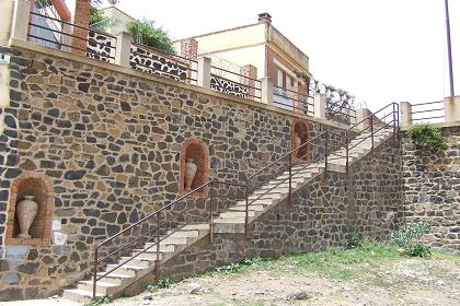 Stairs to another level of Asmara - Gheza Banda Asmara Eritrea.