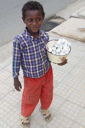 Boy selling peanuts for a Nakfa - Keren Eritrea.
