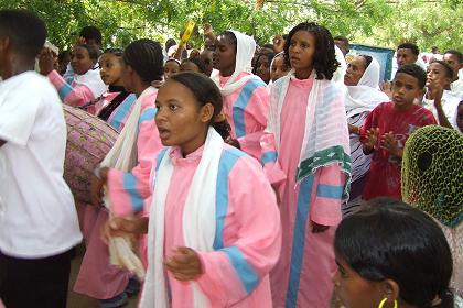 Procession around the shrine of the Holy Mary of Mariam Dearit - Keren.