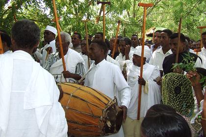 Procession around the shrine of the Holy Mary of Mariam Dearit - Keren.