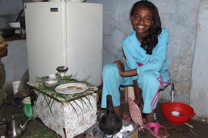Yodit's coffee ceremony - Asmara Eritrea.