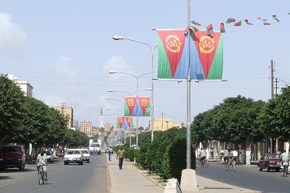 Decorated Afabet Street - Medeber Asmara Eritrea.