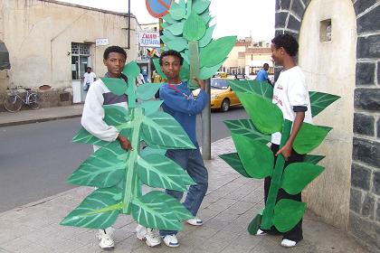 Preparing for the Carnival - Harnet Avenue Asmara Eritrea.