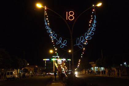 Illuminated Semaetat Avenue - Asmara Eritrea.