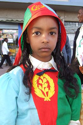 Young girl participating in the celebration if Eritrea's 18th Independence Day - Asmara Eritrea.