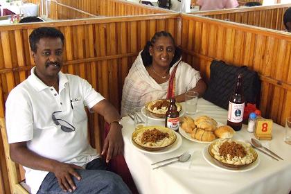 Lunch with Kiros and Irga in the Asmara restaurant - Asmara Eritrea.
