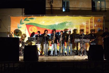 Live music at the eve of Independence Day - Harnet Avenue Asmara Eritrea.