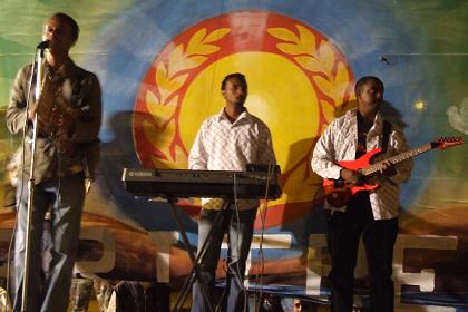 Live music at the eve of Independence Day - Harnet Avenue Asmara Eritrea.