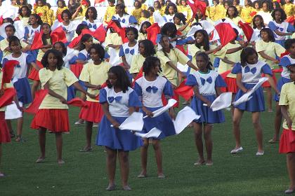 Show by students, Independence Day ceremonies - Asmara Stadium.