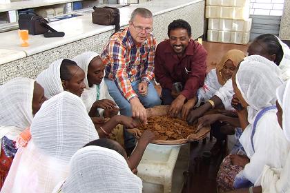 Lunch with the employees of the fish market - Harnet Avenue Asmara Eritrea.