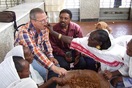 Lunch with the employees of the fish market - Harnet Avenue Asmara Eritrea.