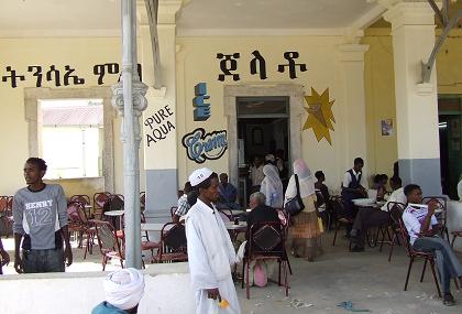 Bar and fast food restaurant Tnsaie Midry Babur - Bus (and former railway) station - Keren Eritrea.