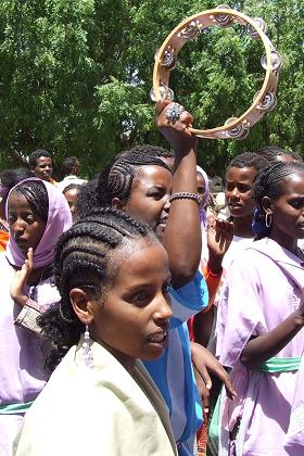 Singing religious songs - Festival of Mariam Dearit - Keren Eritrea.