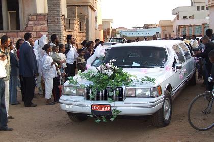 The limousine at the wedding of Berhe and Lemlem - Asmara Eritrea. 