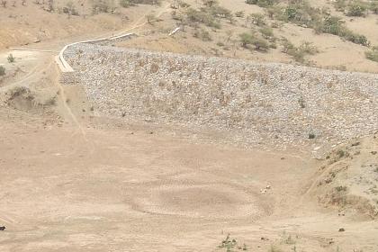 The dam and the empty water reservoir - Tselot Eritrea.