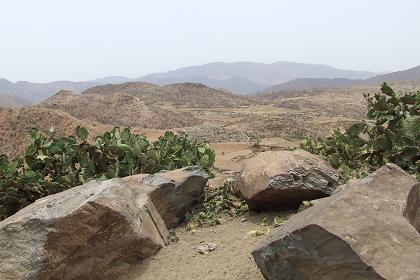 View on the countryside Tselot Lalay (Upper Tselot) - Tselot Eritrea.