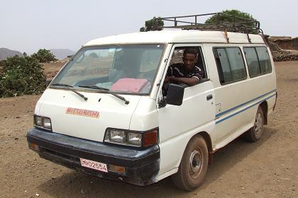 Temesgen and his Toyota minibus - Tselot Eritrea.
