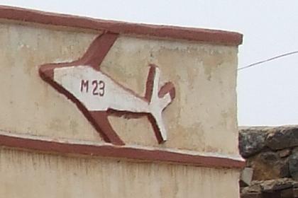 MIG 23 decoration on one of the houses - Tselot Lalay Eritrea.