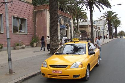 Modern Kia taxi - Harnet Avenue Asmara Eritrea.