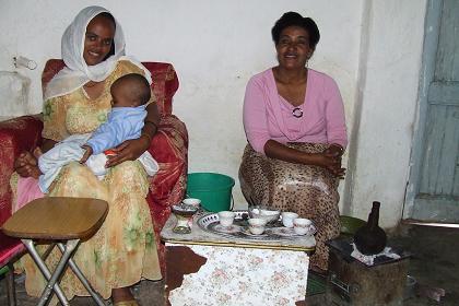 Coffee ceremony with Freweini and Manna - Asmara Eritrea.