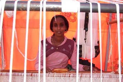 Weaving traditional Eritrean clothes - Asmara Eritrea.