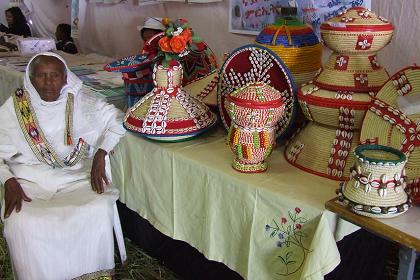 Lette Birhan (84) and her handicrafts exposition - Asmara Eritrea.