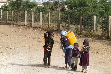 Girls carrying water supplies - Adi Nefas Eritrea.