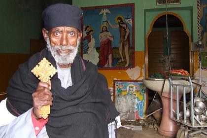 Interior of the old chapel Nda Mariam Orthodox Church - Asmara Eritrea.