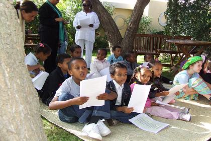 Eritrean children practicing "Sinterklaas kapoentje" - Asmara Eritrea.