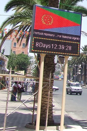Counting down to Eritrean Independence Day - Harnet Avenue Asmara Eritrea.